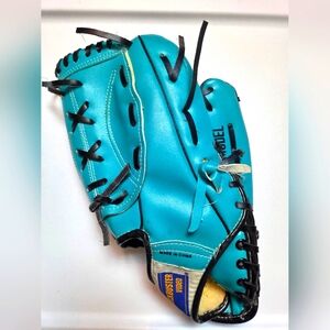 Youth Teal Florida Marlins Baseball Glove With Black Laces